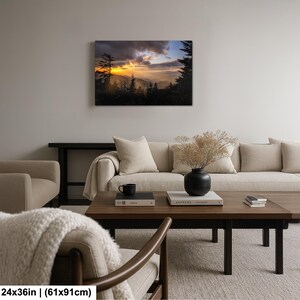 Smoky Mountains Sunset Photography Print: Blue Ridge Parkway Art, Tennesee, North Carolina 24x36 inches