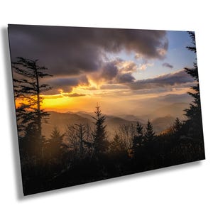 Smoky Mountains Sunset Photography Print: Blue Ridge Parkway Art, Tennesee, North Carolina image 1