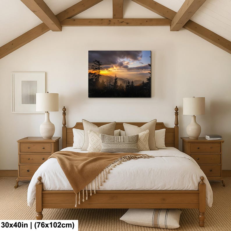 Smoky Mountains Sunset Photography Print: Blue Ridge Parkway Art, Tennesee, North Carolina 30x40 inches