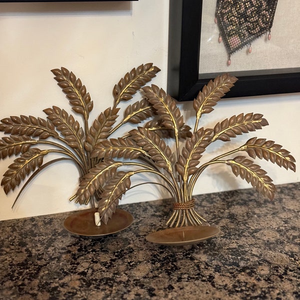 MCM Wheat Pair of Candle Sconces