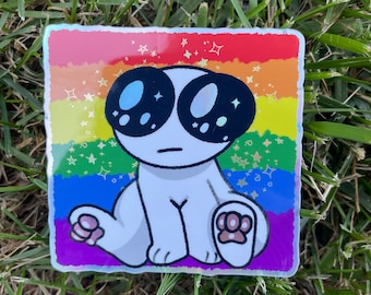 Holographic Yipee pride sticker