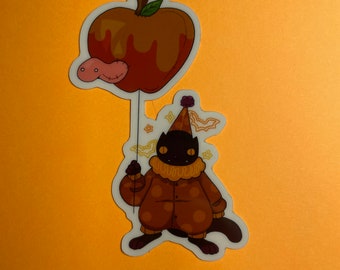 Glow in the dark clown cat sticker