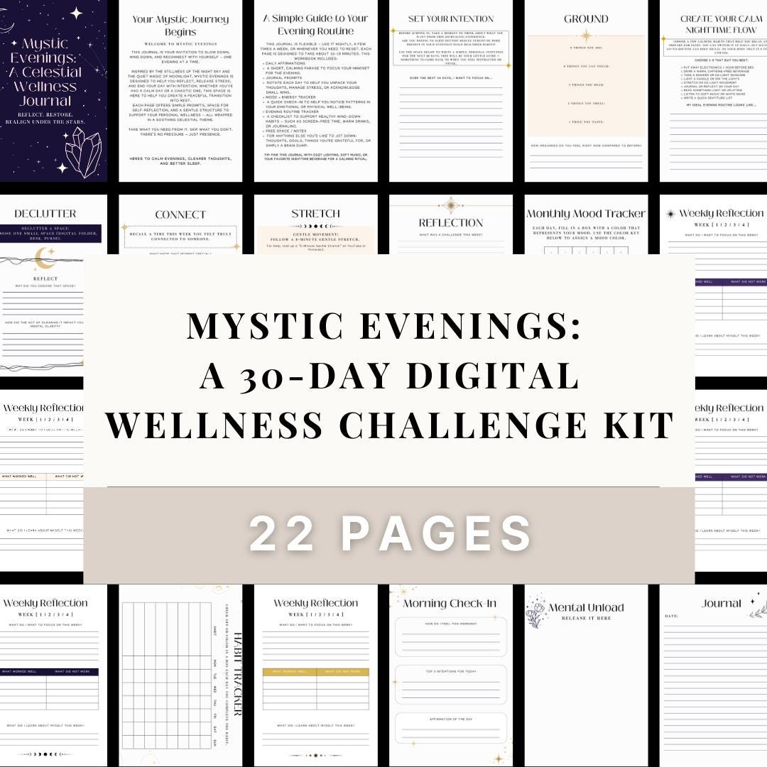 Implementing Mystical Routine Celestial Wellness Journal | Night Routine Planner | Evening Reset ...
