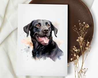 Black Labrador Retriever Geburtstagskarte – Blanko Innen, 12,7x17,8 Cm, Für Hundefreunde & Tierliebhaber