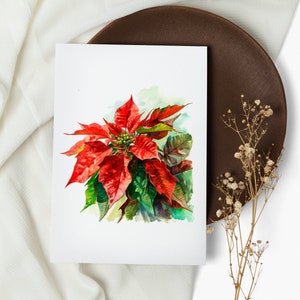 kerststerkaartenset. notitiekaarten. kerstkaarten. wenskaarten. december. vrolijk kerstfeest, aquarel (1, 10, 30 en 50 stuks)