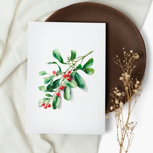 maretakkaartenset. notitiekaarten. kerstkaarten. wenskaarten. december. vrolijk kerstfeest, aquarel (1, 10, 30 en 50 stuks)