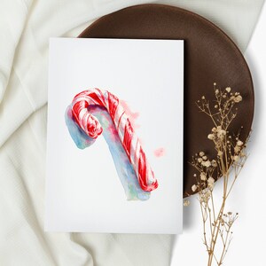 kaartenset met snoepgoed. notitiekaarten. kerstkaarten. wenskaarten. december. vrolijk kerstfeest, aquarel (1, 10, 30 en 50 stuks)