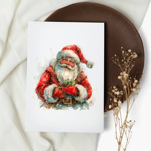 vrolijke kerstkaartenset. notitiekaarten. kerstkaarten. wenskaarten. december. vrolijk kerstfeest, aquarel (1, 10, 30 en 50 stuks)