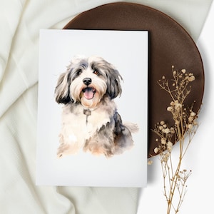 set di carte havanese. biglietti per appunti. havanese. biglietti d'auguri . carte di cani acquerello. cane felice. cucciolo . acquerello (1, 10, 30 e 50 pezzi)