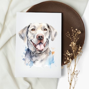set di carte da laboratorio in argento. biglietti per appunti. labrador d'argento. biglietti d'auguri . carte di cani acquerello. happy dog (1, 10, 30 e 50 pezzi)