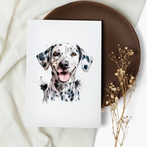 set di carte dalmata. biglietti per appunti. dalmata. biglietti d'auguri . carte di cani acquerello. cane felice. cucciolo . acquerello (1, 10, 30 e 50 pezzi)