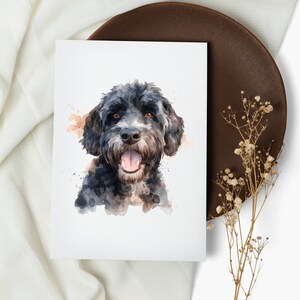 set di carte per cani da acqua portoghesi. biglietti per appunti. biglietti d'auguri . carte di cani acquerello. cane felice. cucciolo . acquerello (1, 10, 30 e 50 pezzi)