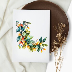 kaartenset met lichten en bladeren. notitiekaarten. kerstkaarten. wenskaarten. december. vrolijk kerstfeest, aquarel (1, 10, 30 en 50 stuks)