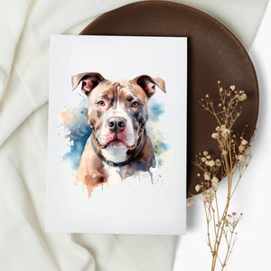 set di carte American Pit Bull Terrier. carte per appunti. biglietti d'auguri . carte di cani acquerello. cane felice. cucciolo (1, 10, 30 e 50 pezzi)