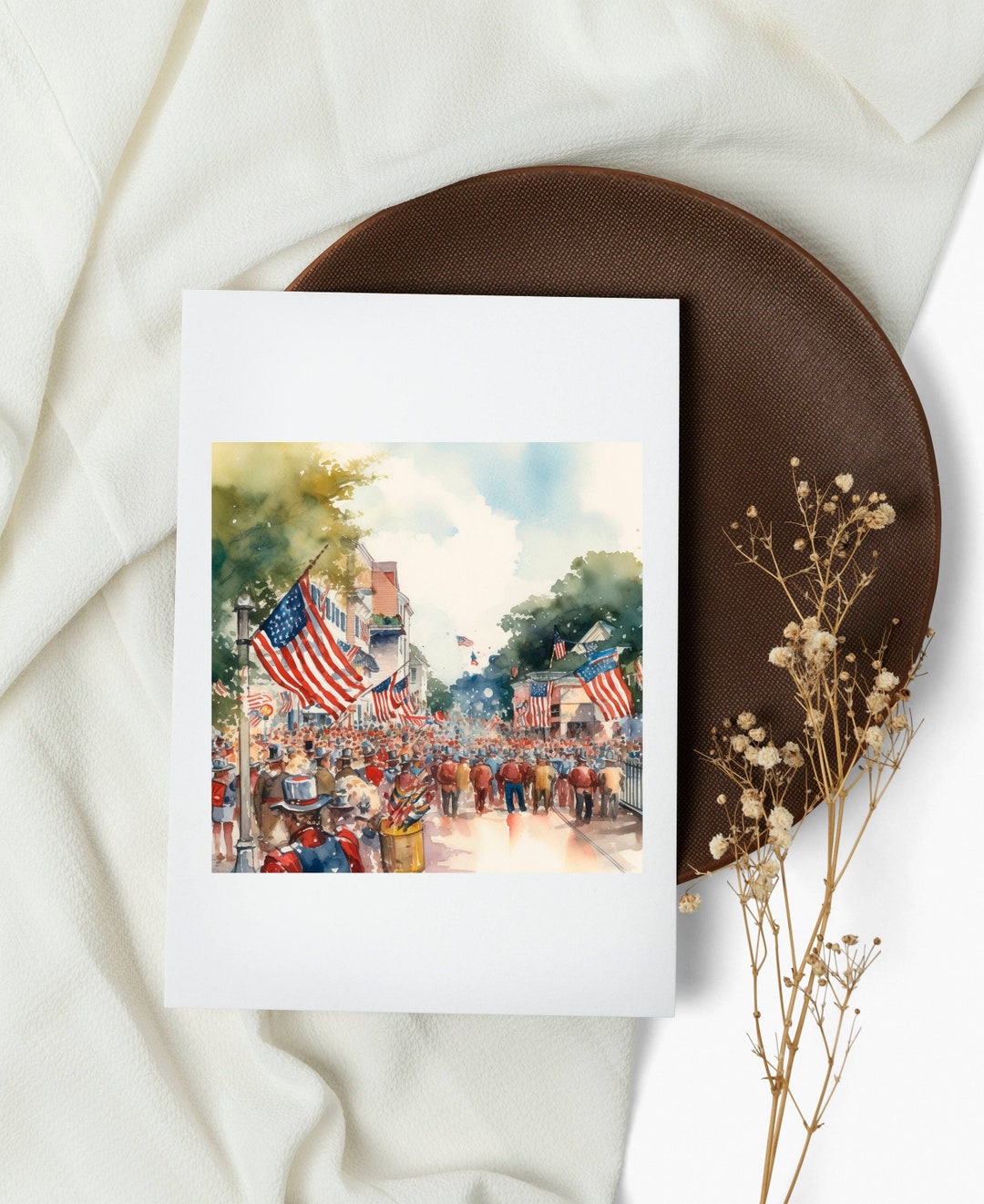 Watercolor 4th of July Parade Card Set: USA Greeting Cards - Etsy