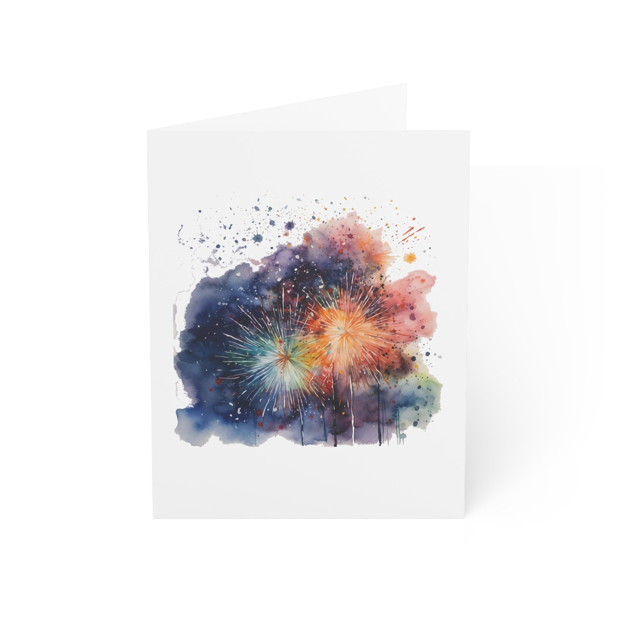 Watercolor Firework Card Set: 4th of July Greeting Cards - Etsy