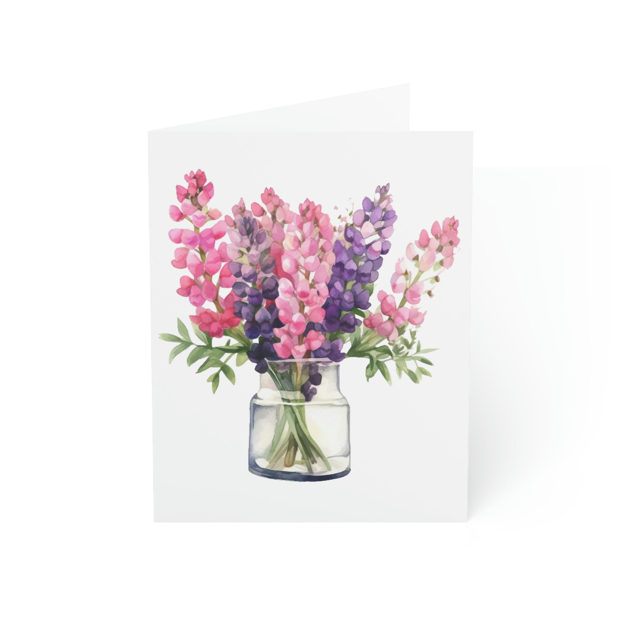 Watercolor Flower Note Cards: Pink & Purple Anemone Mason Jar Set - Etsy