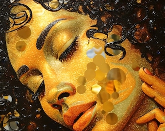 SUNBATHE / Wall Art - Arte astratta - Afrofuturismo - Poster - Arte nera - Decorazione per la casa - Arte africana - Download - Stampabile