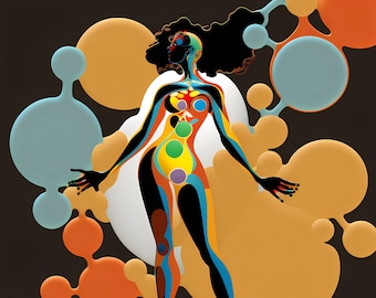 CHAKRA KHAN / Arte da parete - Poster - Afrofuturismo - Arte astratta - Arte nera - Decorazione per la casa - Decorazione da parete - Arte africana - Download - Stampabile