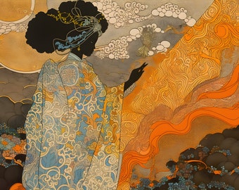 PERCEZIONE PRIMORDIALE / Arte da parete - Poster - Arte astratta - Afrofuturismo - Arte nera - Decorazione per la casa - Arte africana - Download - Stampabile