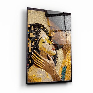 SUN KISS | Glass Wall Art - Home Decoration - Wall Hangings - Interior Design Ideas - Large Art - Abstract Art - African Art - Afrocentric