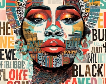 AMORE NERO / Arte da parete - Poster - Afrofuturismo - Arte astratta - Arte nera - Decorazione per la casa - Decorazione da parete - Arte africana - Download - Stampabile