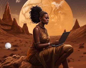BLACK ENTERPRISE | Afrofuturism - Wall Art - African American Art - Poster - Afrofuturistic Art - Download - Printable Art - African Art