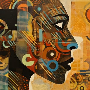 INDIGENOUS AWAKENING | Sztuka ścienna - Plakat - Sztuka abstrakcyjna - Afrofuturyzm - Czarna sztuka - Wystrój domu - Sztuka afrykańska - Pobierz - Do druku