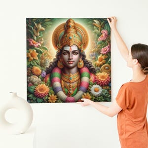 The Radiant Lord Murugan in a Floral Paradise