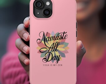 Namaste Snap-on iPhone Case: Pink Yoga Lotus Flower Theme Print - Lightweight, Tough, Rugged Hard Cover Shell Sleeve for iPhone