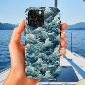 Ocean Waves Phone Case - iPhone Snap-on Sleeve Cover Shell | Lightweight & Tough | Rugged Hard Case with Ocean Waves