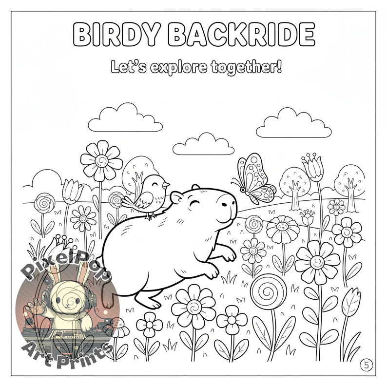 Kids Coloring Book | Cute Capybara & Animal Friends | PDF Printable Fun ...