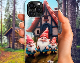 Gnomes Phone Case - iPhone Snap-on Sleeve Cover Shell | Lightweight & Tough | Rugged Hard Case with Gnomes and Flowers