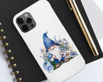 Gnome Telefoonhoesje - Wit iPhone Snap-on Sleeve Cover Shell | Lichtgewicht en sterk | Robuuste harde koffer met kabouter en bloemen