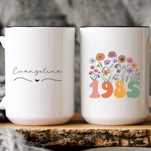Personalized 40th birthday gifts for women best friend, Custom 1985 Mug, 40th daughter gift, 40th birthday gift coffee mug, Vintage 40th