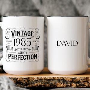 Personalized 40th birthday gift, Custom 1985 birthday gift for him/ her, 1985 coffee cup, 40 year old gift for friend, Gift for husband/wife