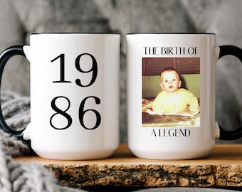 Custom 1986 Photo Mug, 40th Birthday Gift