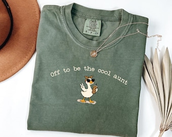 Comfort Colors Aunt Goose Shirt, Funny Auntie Gift, Pregnancy Announcement Tee