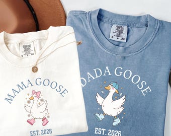 Comfort Colors Pregnancy Reveal Shirt, Silly Goose Mama Tee