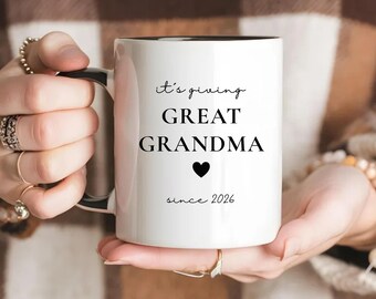 Custom Est. Great Grandma Gift, Personalized First Time Great Grandma Coffee Mug, Promoted to Great Grandma, Pregnancy Announcement Present