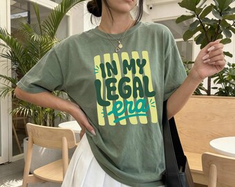 21st Birthday Comfort Colors Shirt, In My Legal Era Tee, 21st Birthday Gift for Her, Cute Twenty First Birthday T-Shirt