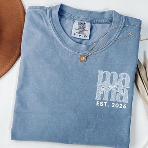 Custom Comfort Color Mom Shirt, Personalized New Mom Tee, new mom gifts, gifts for new mom, mom to be gifts, Mommy Shirt, Pregnancy Gifts
