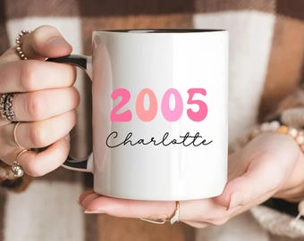 Personalized 21st Birthday Mug, Custom Ceramic Coffee Mug Gift