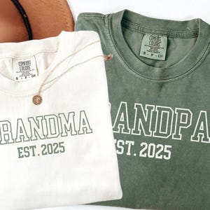 Estimation personnalisée Chemise couleurs confort grand-mère et grand-père, chemise grand-père grand-père personnalisée pour la première fois, cadeau faire-part de grossesse grand-mère.