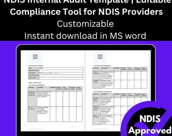 NDIS Internal Audit Template | Editable Compliance Tool for NDIS Providers