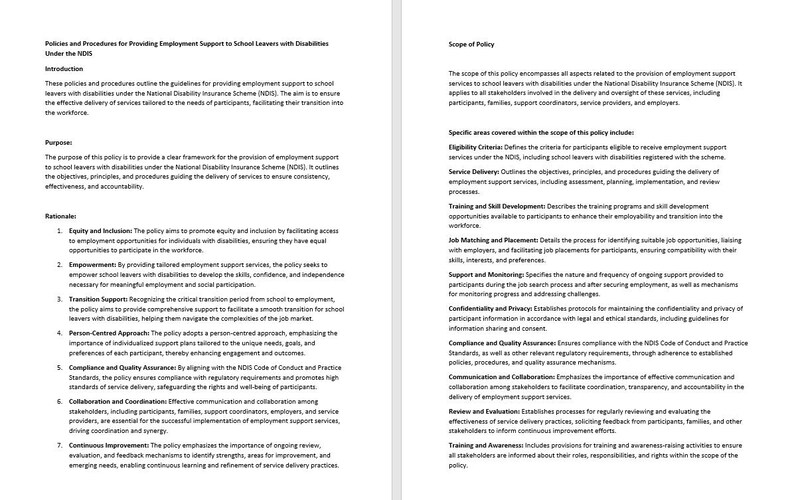 Policy Rationale Form Intake and Enrolment Form With Matching Policies and Procedures for ...