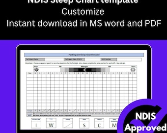 NDIS SIL Patient Sleep Chart Template – 14-Day Record