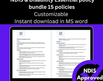 Essential Disability NDIS Policy Bundle – 15 Ready-to-Use Documents for Disability Service Providers