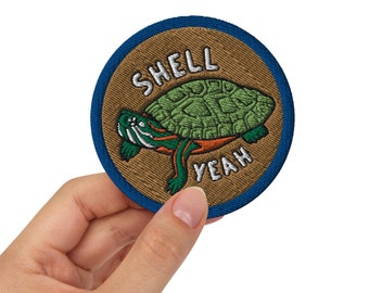Shell Yeah Turtle - Embroidered Circular Patch