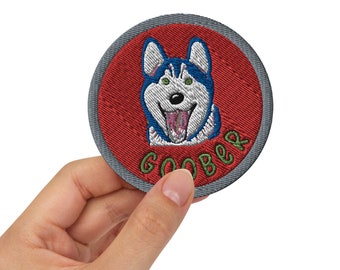 Husky Goober - Embroidered Circular Patch